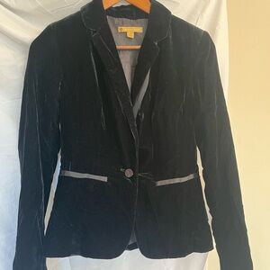 Black Velvet Single-Button Blazer Jacket EUC Size 2 Formalwear